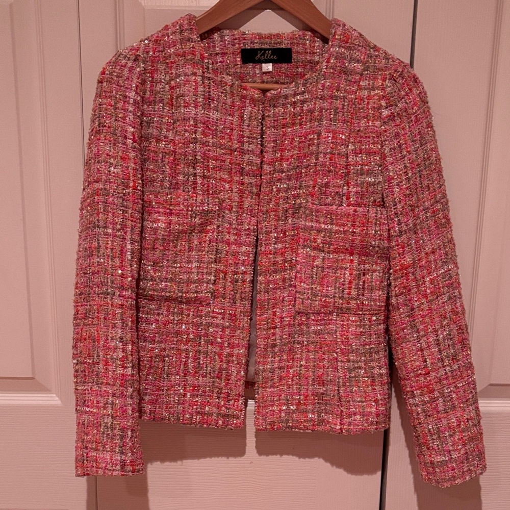 Ella Pink Tweed Blazer